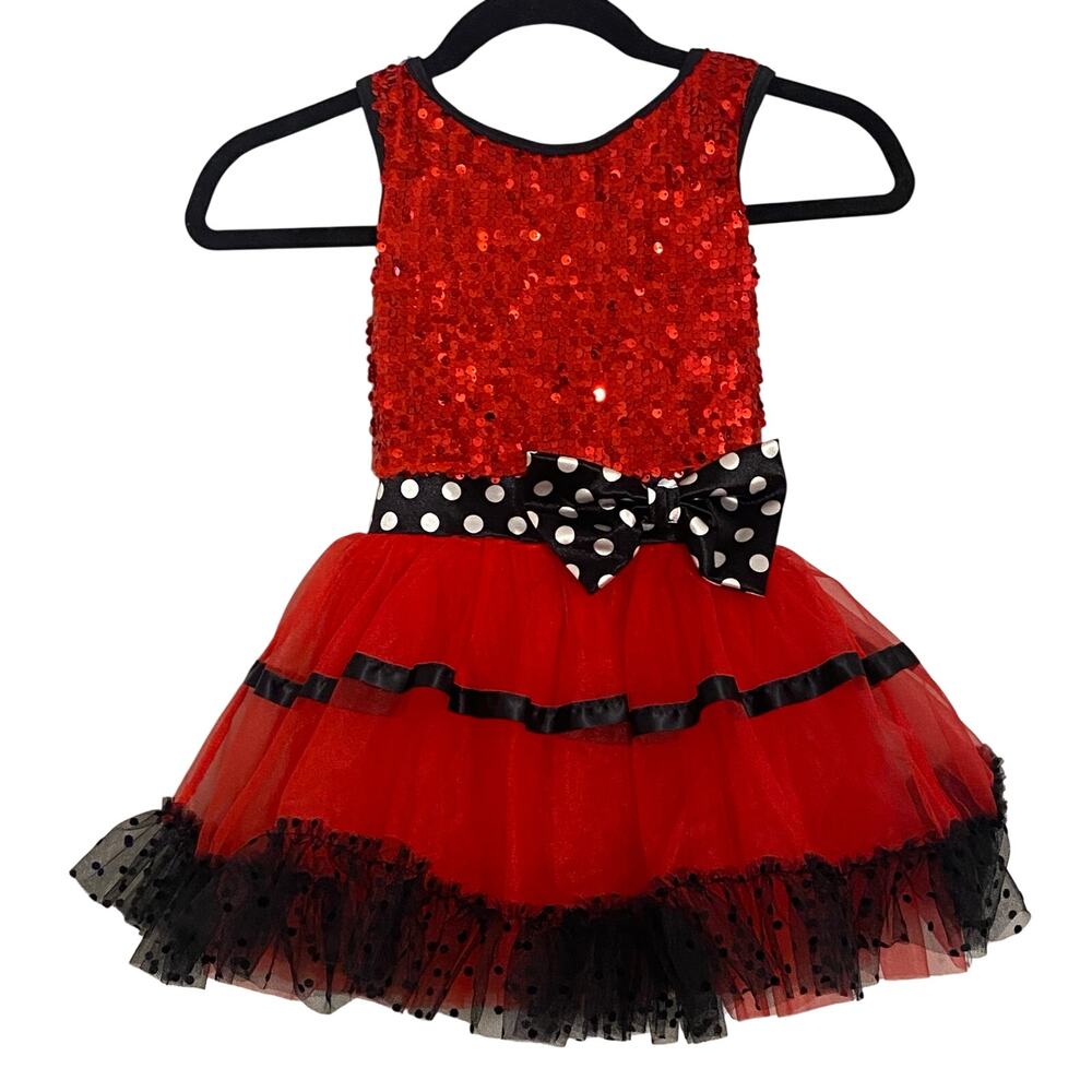 Weissman Ball Change Boogie IC Red Sequin Polka Dot Dance Costume 11263 Minnie